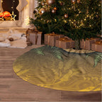 New Zealand Kiwi Bird Tree Skirt Silver Fern Mix Maori Pattern
