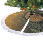 New Zealand Kiwi Bird Tree Skirt Silver Fern Mix Maori Pattern