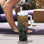 New Zealand Kiwi Bird Tumbler With Handle Silver Fern Mix Maori Pattern