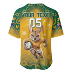 Custom Australia Rugby 2024 Baseball Jersey Go Wallabies Aboriginal Pattern