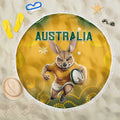 Australia Rugby 2024 Beach Blanket Go Wallabies Aboriginal Pattern