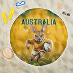 Australia Rugby 2024 Beach Blanket Go Wallabies Aboriginal Pattern