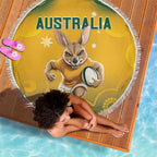 Australia Rugby 2024 Beach Blanket Go Wallabies Aboriginal Pattern