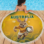 Australia Rugby 2024 Beach Blanket Go Wallabies Aboriginal Pattern