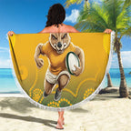 Australia Rugby 2024 Beach Blanket Go Wallabies Aboriginal Pattern