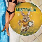 Australia Rugby 2024 Beach Blanket Go Wallabies Aboriginal Pattern