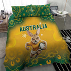 Australia Rugby 2024 Bedding Set Go Wallabies Aboriginal Pattern