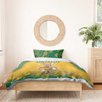 Australia Rugby 2024 Bedding Set Go Wallabies Aboriginal Pattern