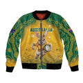 Custom Australia Rugby 2024 Bomber Jacket Go Wallabies Aboriginal Pattern