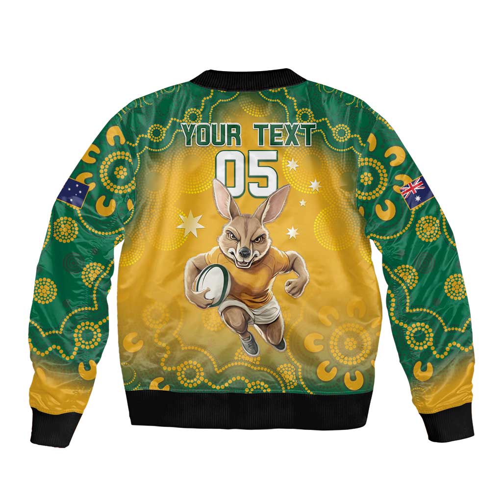 Custom Australia Rugby 2024 Bomber Jacket Go Wallabies Aboriginal Pattern