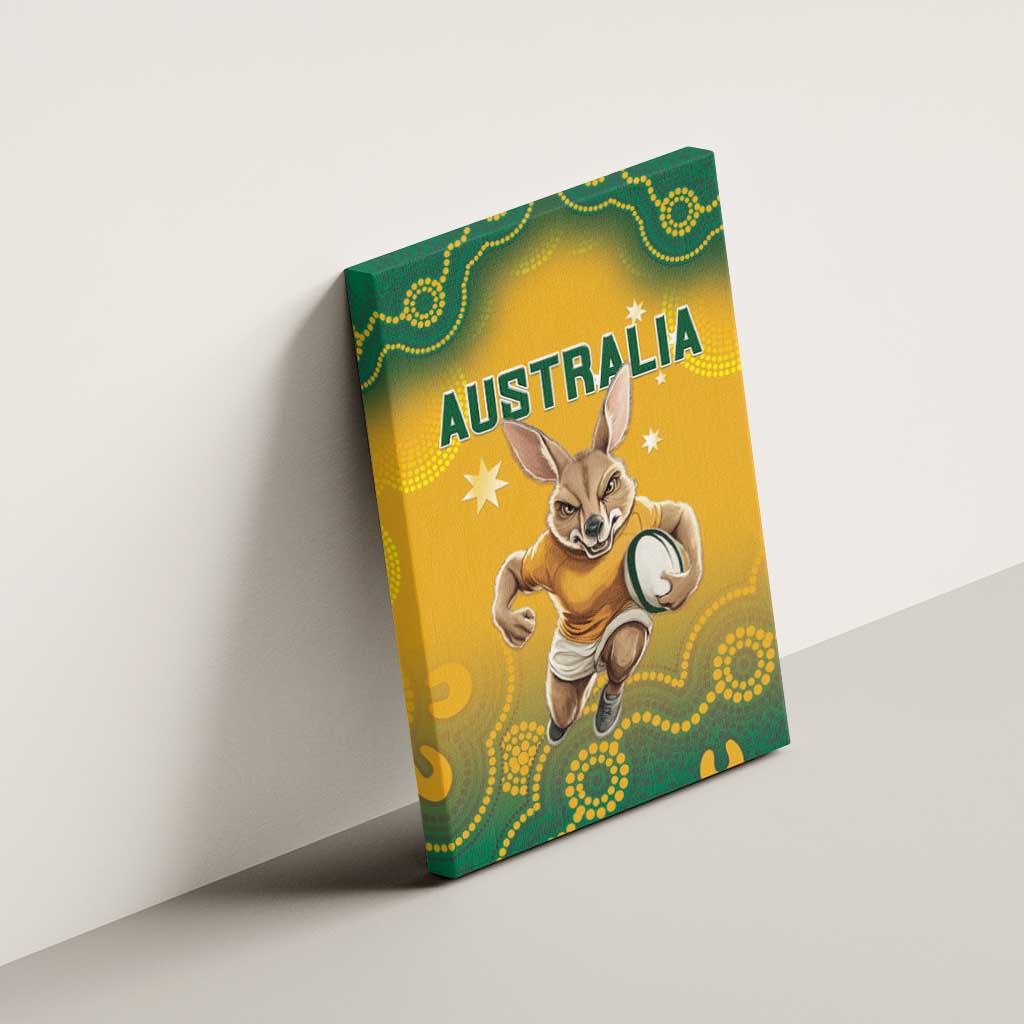 Australia Rugby 2024 Canvas Wall Art Go Wallabies Aboriginal Pattern