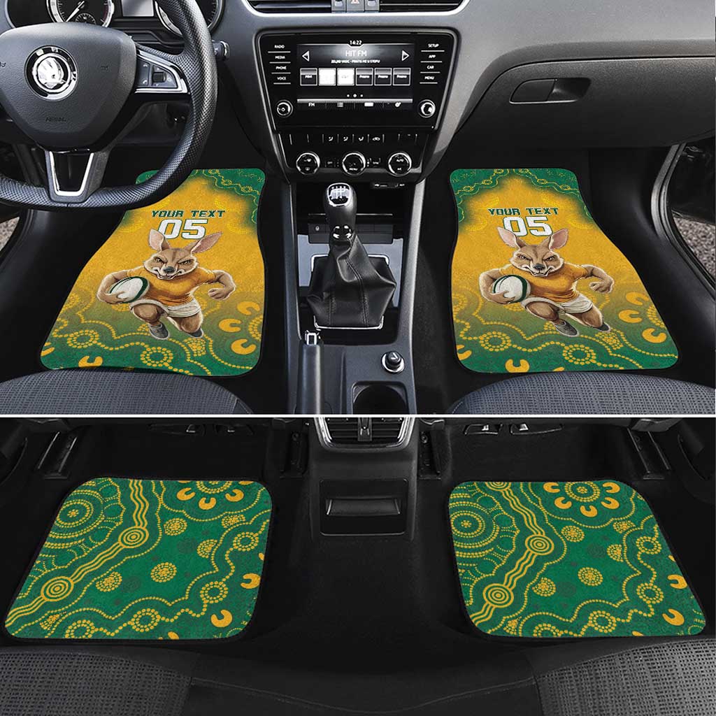 Australia Rugby 2024 Car Mats Go Wallabies Aboriginal Pattern