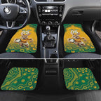 Australia Rugby 2024 Car Mats Go Wallabies Aboriginal Pattern