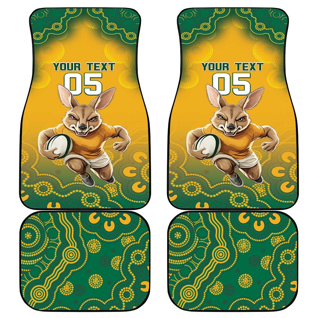 Australia Rugby 2024 Car Mats Go Wallabies Aboriginal Pattern