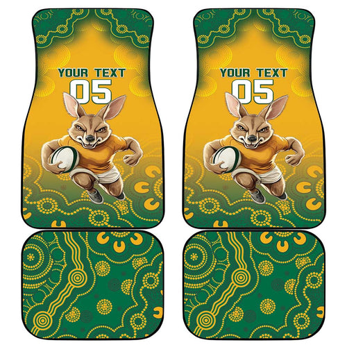 Australia Rugby 2024 Car Mats Go Wallabies Aboriginal Pattern