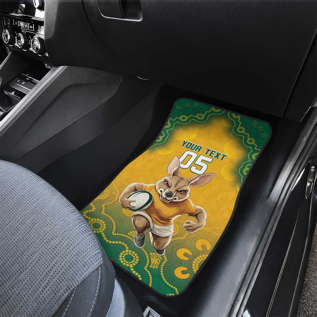 Australia Rugby 2024 Car Mats Go Wallabies Aboriginal Pattern