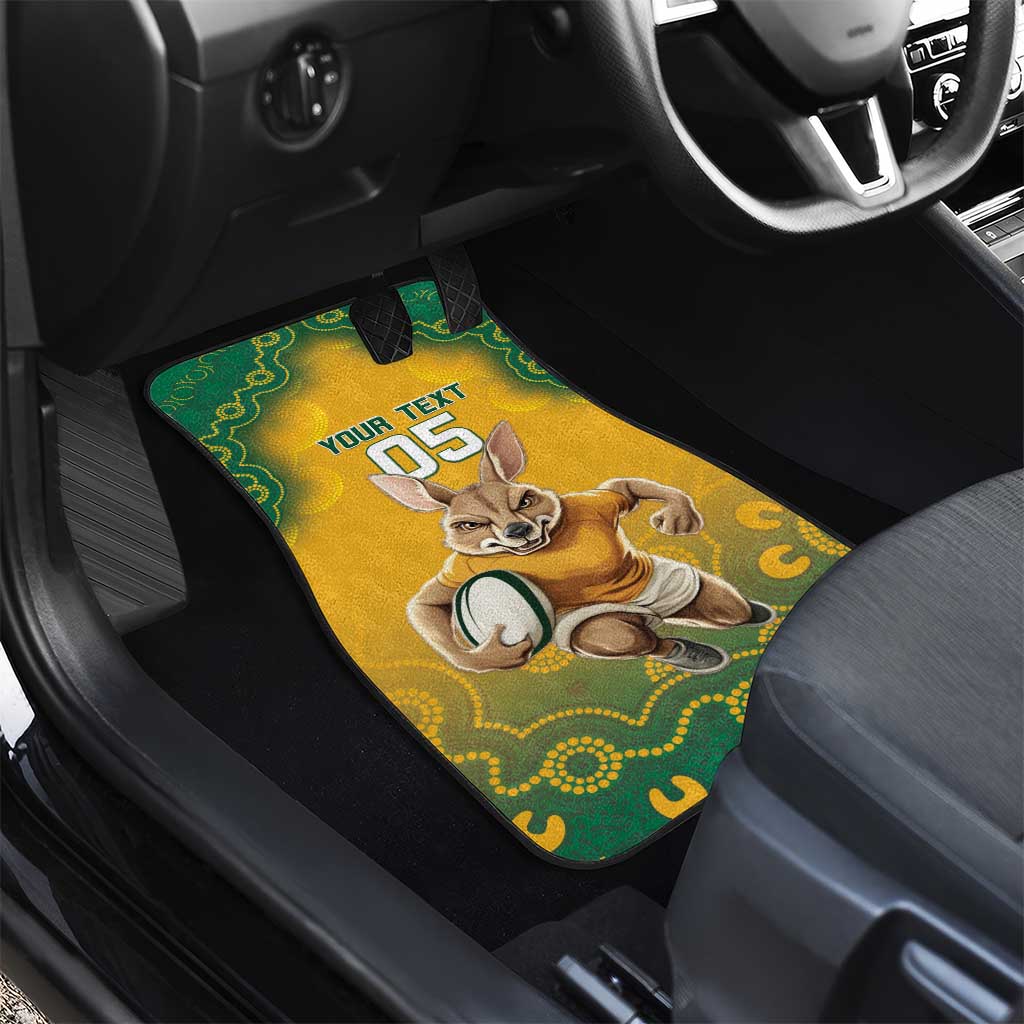 Australia Rugby 2024 Car Mats Go Wallabies Aboriginal Pattern