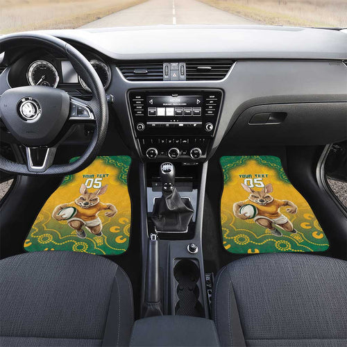 Australia Rugby 2024 Car Mats Go Wallabies Aboriginal Pattern