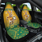 Australia Rugby 2024 Car Seat Cover Go Wallabies Aboriginal Pattern