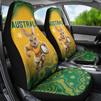 Australia Rugby 2024 Car Seat Cover Go Wallabies Aboriginal Pattern