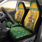 Australia Rugby 2024 Car Seat Cover Go Wallabies Aboriginal Pattern