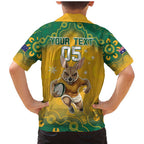 Custom Australia Rugby 2024 Family Matching Mermaid Dress and Hawaiian Shirt Go Wallabies Aboriginal Pattern