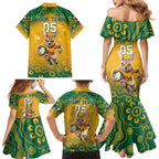 Custom Australia Rugby 2024 Family Matching Mermaid Dress and Hawaiian Shirt Go Wallabies Aboriginal Pattern