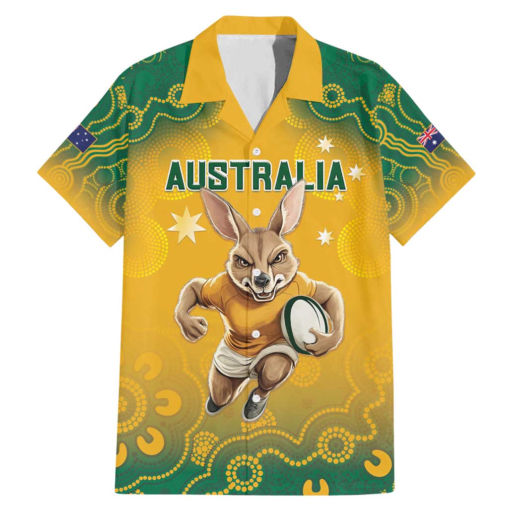Custom Australia Rugby 2024 Family Matching Mermaid Dress and Hawaiian Shirt Go Wallabies Aboriginal Pattern
