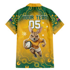 Custom Australia Rugby 2024 Family Matching Mermaid Dress and Hawaiian Shirt Go Wallabies Aboriginal Pattern