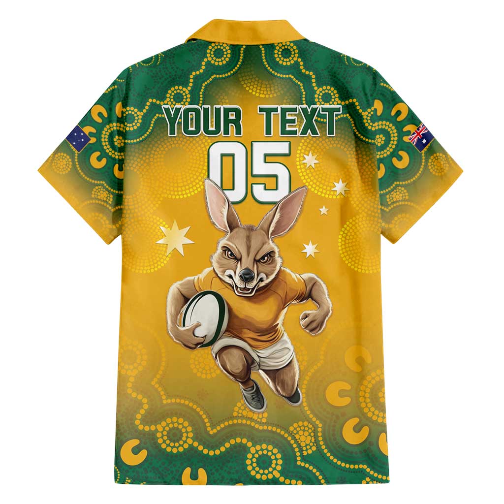 Custom Australia Rugby 2024 Family Matching Off Shoulder Maxi Dress and Hawaiian Shirt Go Wallabies Aboriginal Pattern