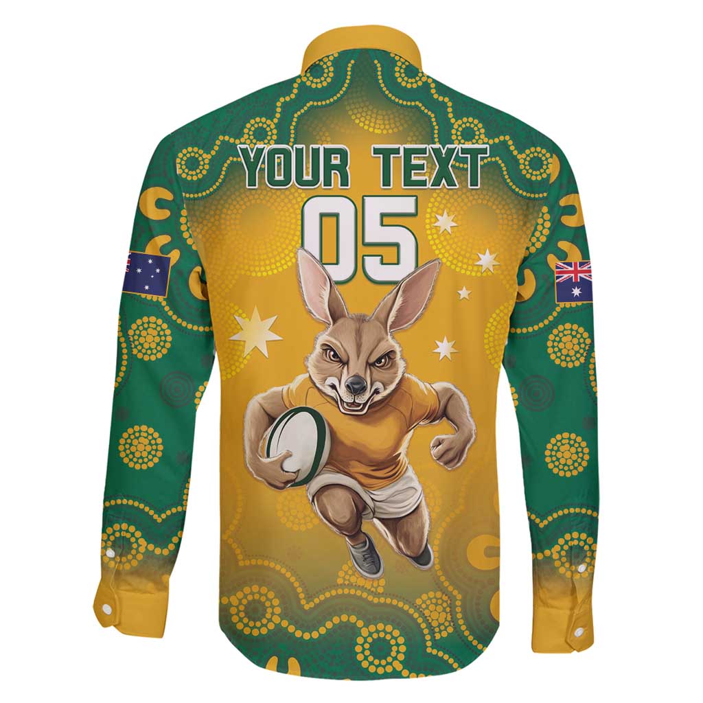 Custom Australia Rugby 2024 Family Matching Off Shoulder Maxi Dress and Hawaiian Shirt Go Wallabies Aboriginal Pattern