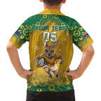 Custom Australia Rugby 2024 Family Matching Puletasi and Hawaiian Shirt Go Wallabies Aboriginal Pattern