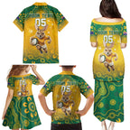 Custom Australia Rugby 2024 Family Matching Puletasi and Hawaiian Shirt Go Wallabies Aboriginal Pattern