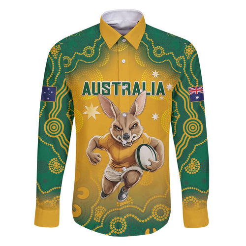 Custom Australia Rugby 2024 Family Matching Puletasi and Hawaiian Shirt Go Wallabies Aboriginal Pattern