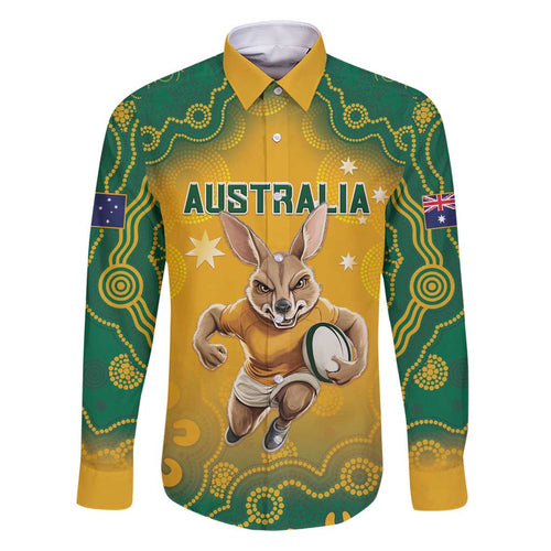 Custom Australia Rugby 2024 Family Matching Summer Maxi Dress and Hawaiian Shirt Go Wallabies Aboriginal Pattern
