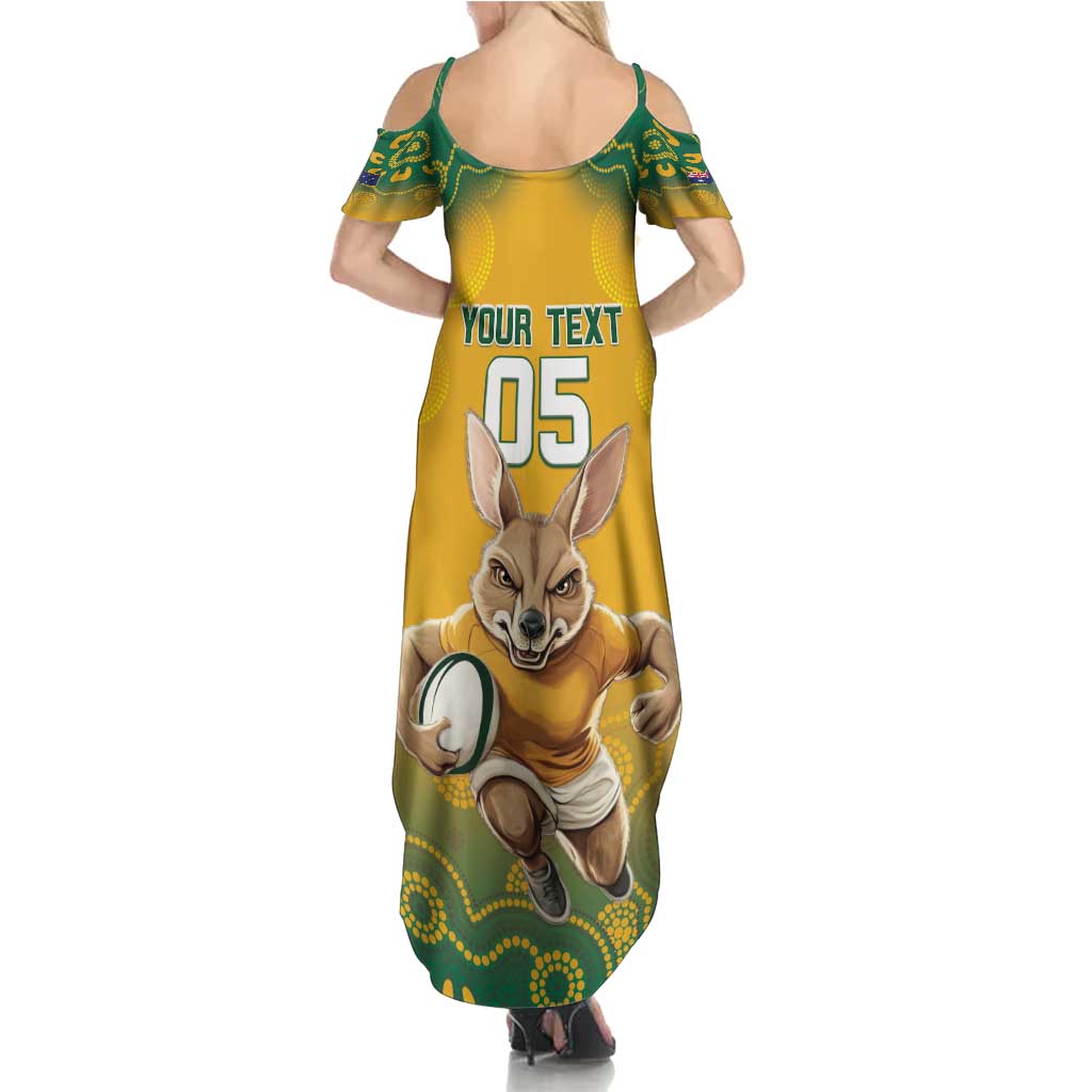 Custom Australia Rugby 2024 Family Matching Summer Maxi Dress and Hawaiian Shirt Go Wallabies Aboriginal Pattern