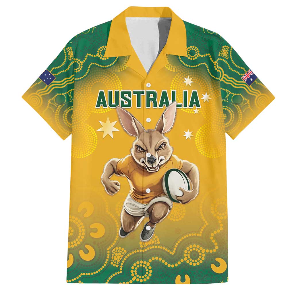 Custom Australia Rugby 2024 Family Matching Tank Maxi Dress and Hawaiian Shirt Go Wallabies Aboriginal Pattern