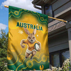 Australia Rugby 2024 Garden Flag Go Wallabies Aboriginal Pattern