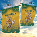 Australia Rugby 2024 Garden Flag Go Wallabies Aboriginal Pattern