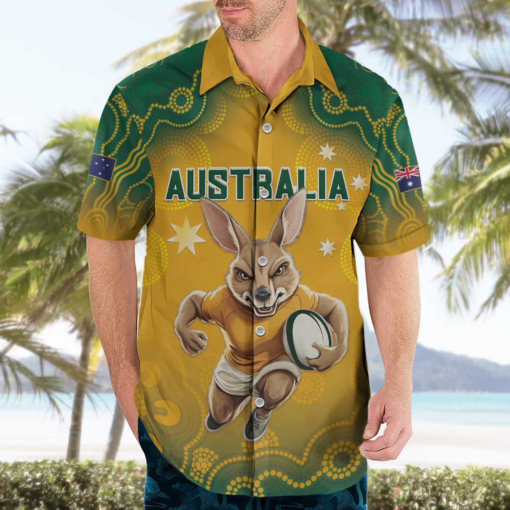 Custom Australia Rugby 2024 Hawaiian Shirt Go Wallabies Aboriginal Pattern