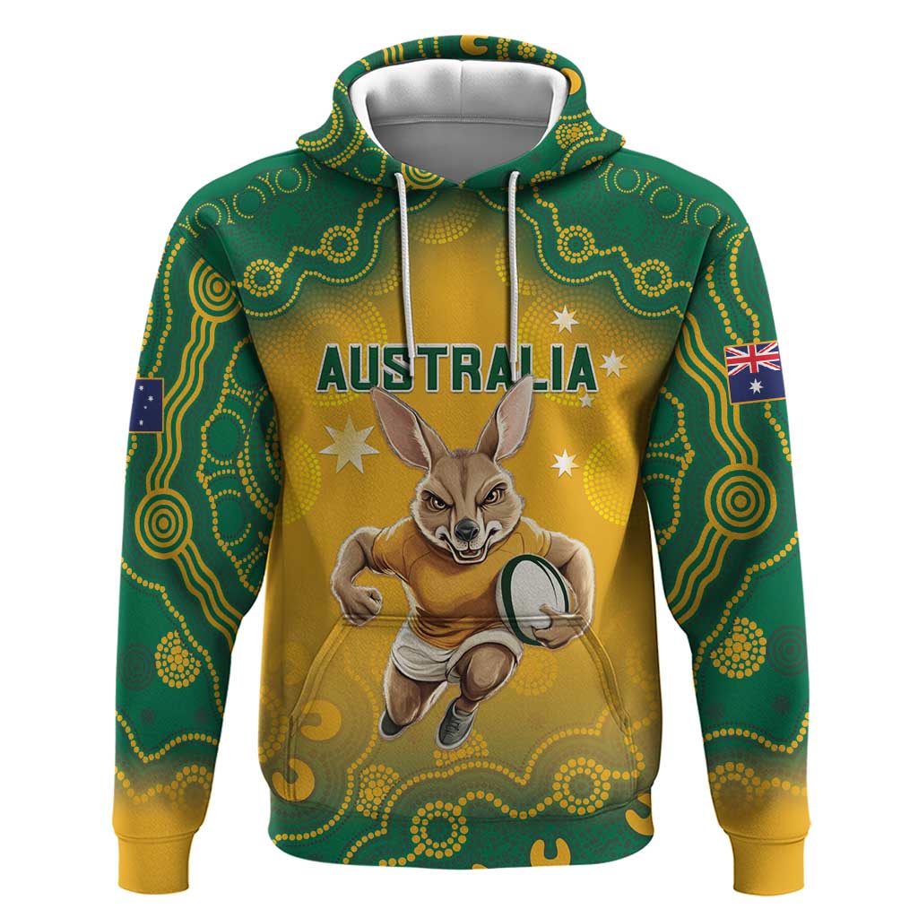 Custom Australia Rugby 2024 Hoodie Go Wallabies Aboriginal Pattern
