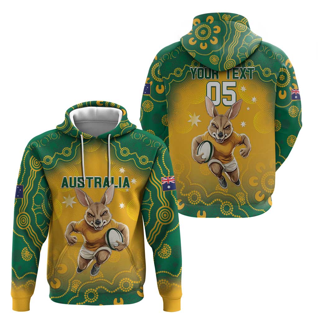 Custom Australia Rugby 2024 Hoodie Go Wallabies Aboriginal Pattern