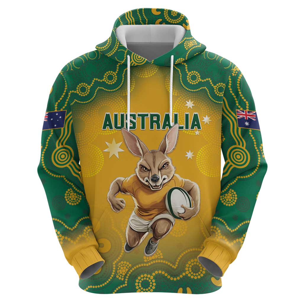 Custom Australia Rugby 2024 Hoodie Go Wallabies Aboriginal Pattern