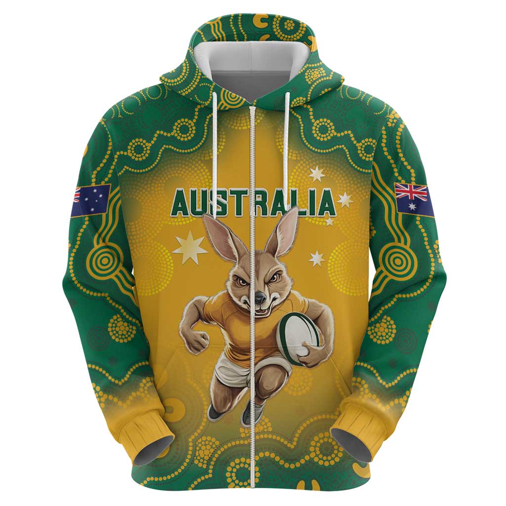 Custom Australia Rugby 2024 Hoodie Go Wallabies Aboriginal Pattern