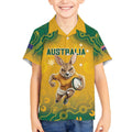 Custom Australia Rugby 2024 Kid Hawaiian Shirt Go Wallabies Aboriginal Pattern