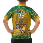 Custom Australia Rugby 2024 Kid Hawaiian Shirt Go Wallabies Aboriginal Pattern