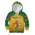 Custom Australia Rugby 2024 Kid Hoodie Go Wallabies Aboriginal Pattern