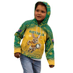 Custom Australia Rugby 2024 Kid Hoodie Go Wallabies Aboriginal Pattern