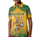Custom Australia Rugby 2024 Kid Polo Shirt Go Wallabies Aboriginal Pattern