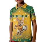Custom Australia Rugby 2024 Kid Polo Shirt Go Wallabies Aboriginal Pattern